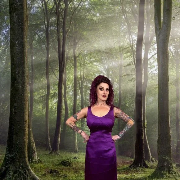 90s Jax Purple Sheath Dress Bodycon 60s Retro Mod MCM Pinup Rockabilly 10 - Picture 2 of 13